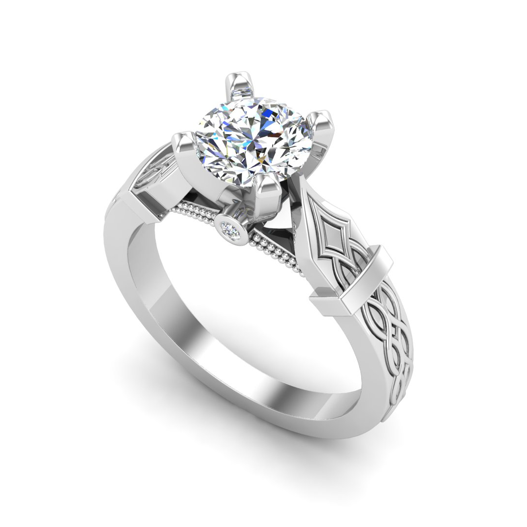 Anastasia Art deco solitaire engagement ring